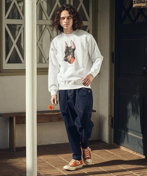 UN-FILLED(アンフィルド)の「msw1839- REAL GERBERA DOG CN SWEAT スウェット(ドーベルマン)(SDUF-2602DBM)(スウェット・メンズ・ホワイト/グレー・M/XL/L)」の20枚目の写真