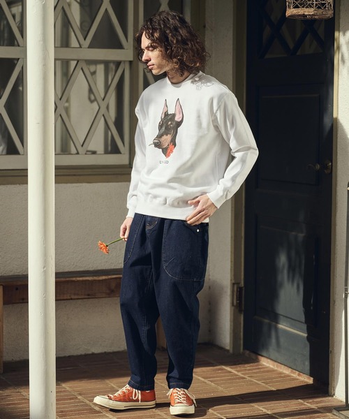 UN-FILLED(アンフィルド)の「msw1839- REAL GERBERA DOG CN SWEAT スウェット(ドーベルマン)(SDUF-2602DBM)(スウェット・メンズ・ホワイト/グレー・M/XL/L)」の21枚目の写真