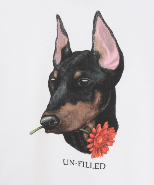 UN-FILLED(アンフィルド)の「msw1839- REAL GERBERA DOG CN SWEAT スウェット(ドーベルマン)(SDUF-2602DBM)(スウェット・メンズ・ホワイト/グレー・M/XL/L)」の4枚目の写真