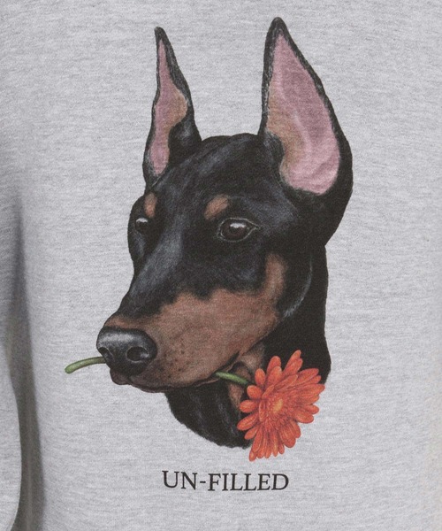 UN-FILLED(アンフィルド)の「msw1839- REAL GERBERA DOG CN SWEAT スウェット(ドーベルマン)(SDUF-2602DBM)(スウェット・メンズ・ホワイト/グレー・M/XL/L)」の10枚目の写真