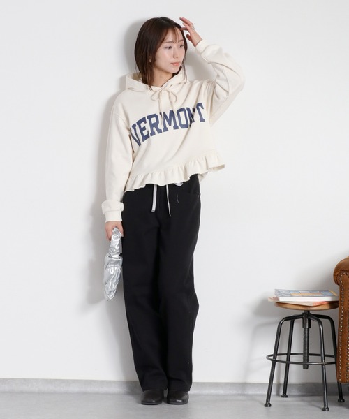 cepo（セポ）の「裏毛フリルパーカー（パーカー・レディース・ネイビー/グレー/オフホワイト・M）」の9枚目の写真