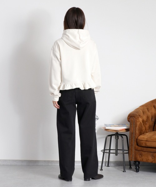 cepo（セポ）の「裏毛フリルパーカー（パーカー・レディース・ネイビー/グレー/オフホワイト・M）」の7枚目の写真