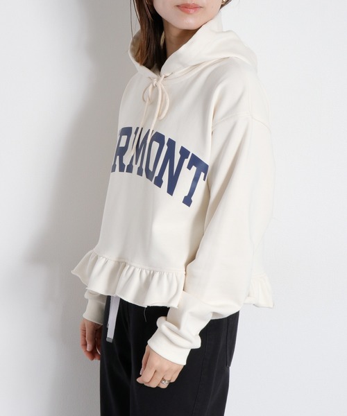 cepo（セポ）の「裏毛フリルパーカー（パーカー・レディース・ネイビー/グレー/オフホワイト・M）」の11枚目の写真