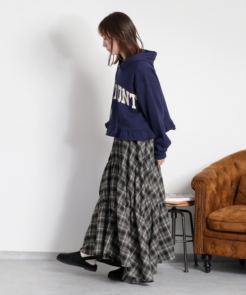 cepo（セポ）の「裏毛フリルパーカー（パーカー・レディース・ネイビー/グレー/オフホワイト・M）」の20枚目の写真