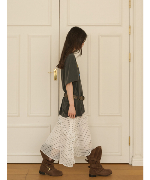 OPENING SUNSHINE（オープニングサンシャイン）の「ヴィンテージピグメントローズグラフィックTシャツ_チャコール（Tシャツ/カットソー・レディース・その他・FREE）」の2枚目の写真