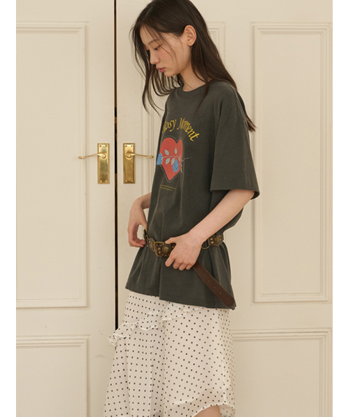 OPENING SUNSHINE（オープニングサンシャイン）の「ヴィンテージピグメントローズグラフィックTシャツ_チャコール（Tシャツ/カットソー・レディース・その他・FREE）」の4枚目の写真