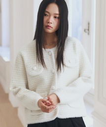 krahe（クレーエ）の「ノーカラーニットジャケット（ノーカラージャケット）」