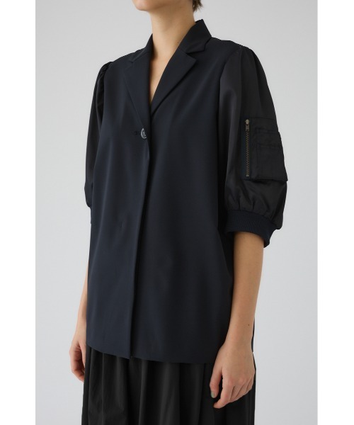 RIM.ARK(リムアーク)の「MA-1 sleeve SH エムエーワン スリーブ シャツ(シャツ/ブラウス・レディース・ブラック/ダークネイビー・FREE)」の7枚目の写真