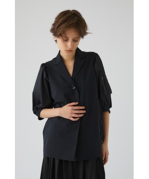 RIM.ARK(リムアーク)の「MA-1 sleeve SH エムエーワン スリーブ シャツ(シャツ/ブラウス・レディース・ブラック/ダークネイビー・FREE)」の13枚目の写真