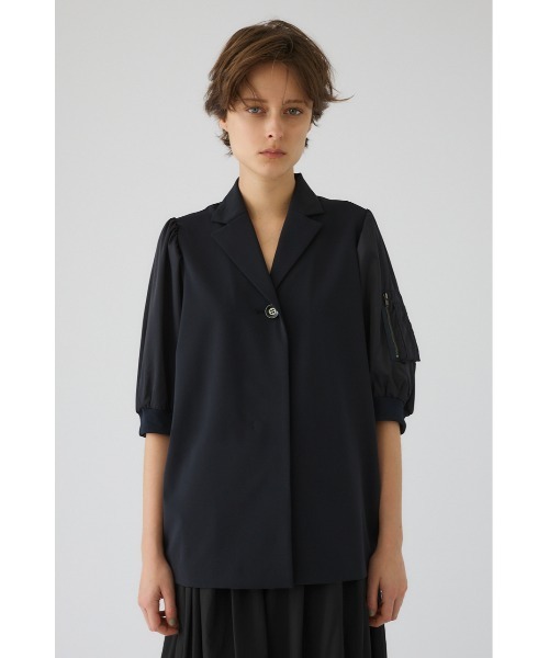 RIM.ARK(リムアーク)の「MA-1 sleeve SH エムエーワン スリーブ シャツ(シャツ/ブラウス・レディース・ブラック/ダークネイビー・FREE)」の11枚目の写真