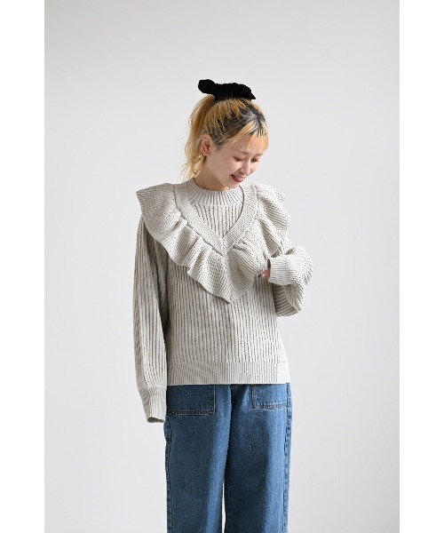 HEART MARKET(ハートマーケット)の「ビッグフリルニットプルオーバー(ニット/セーター・レディース・ナチュラル/イエロー/サックスブルー・FREE)」の10枚目の写真