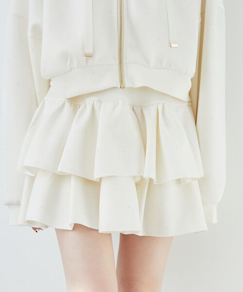 MAJESTIC LEGON(マジェスティックレゴン)の「キラキララインストーンスカパン(スカート・レディース・チャコールグレー/アイボリー/ピンクベージュ/ブラック/グレー・MEDIUM)」の10枚目の写真