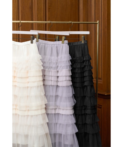Her lip to(ハーリップトゥー)の「Loved one Tulle Skirt(スカート・レディース・モーブ系/ブラック/ホワイト系・M/S)」の11枚目の写真