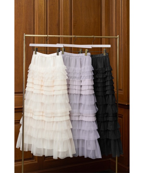 Her lip to(ハーリップトゥー)の「Loved one Tulle Skirt(スカート・レディース・モーブ系/ブラック/ホワイト系・M/S)」の10枚目の写真
