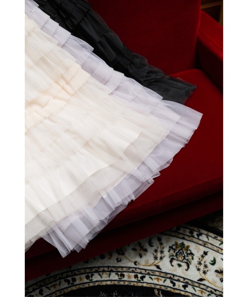 Her lip to(ハーリップトゥー)の「Loved one Tulle Skirt(スカート・レディース・モーブ系/ブラック/ホワイト系・M/S)」の13枚目の写真
