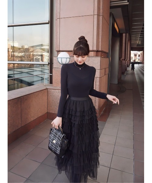 Her lip to(ハーリップトゥー)の「Loved one Tulle Skirt(スカート・レディース・モーブ系/ブラック/ホワイト系・M/S)」の22枚目の写真