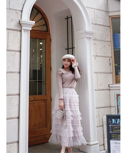 Her lip to(ハーリップトゥー)の「Loved one Tulle Skirt(スカート・レディース・モーブ系/ブラック/ホワイト系・M/S)」の17枚目の写真
