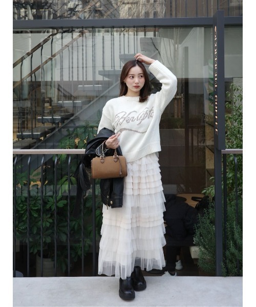 Her lip to(ハーリップトゥー)の「Loved one Tulle Skirt(スカート・レディース・モーブ系/ブラック/ホワイト系・M/S)」の14枚目の写真