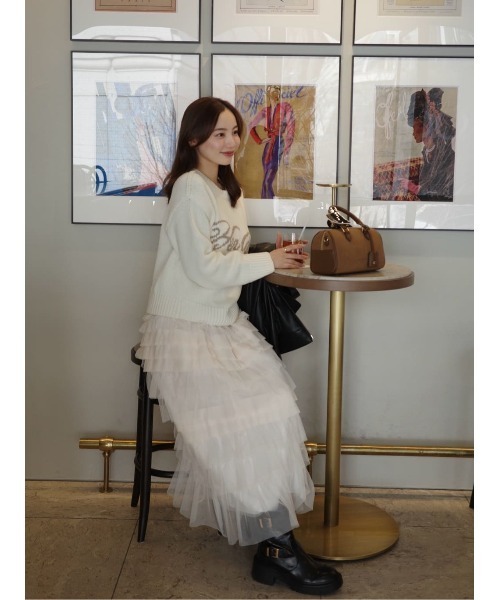 Her lip to(ハーリップトゥー)の「Loved one Tulle Skirt(スカート・レディース・モーブ系/ブラック/ホワイト系・M/S)」の15枚目の写真