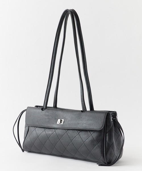 AO2（アオズ）の「Diamond Quilt Faux Leather Square Shoulder Bag / ダイヤキルト フェイクレザー スクエアショルダーバッグ 秋 秋服 2026年秋冬（ショルダーバッグ・レディース・ホワイト/ブラック・FREE）」の7枚目の写真