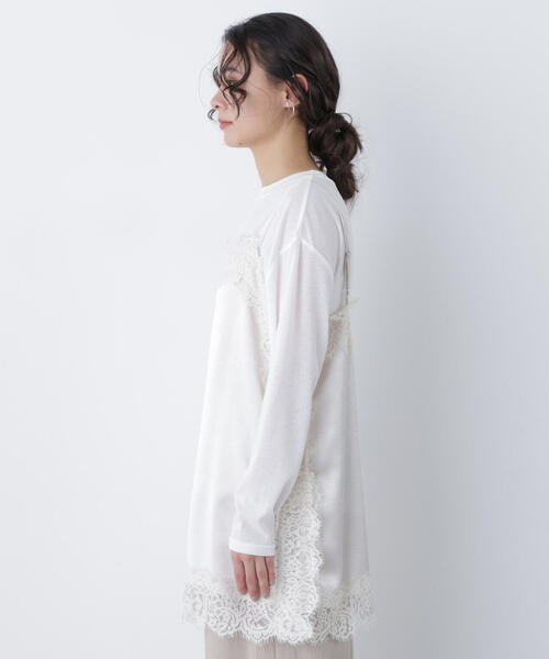 N.（N. Natural Beauty Basic）（エヌエヌナチュラルビューティーベーシック）の「サテンレースキャミソール（キャミソール・レディース・ベージュ/ブラック/オフホワイト・ﾌﾘ-）」の19枚目の写真