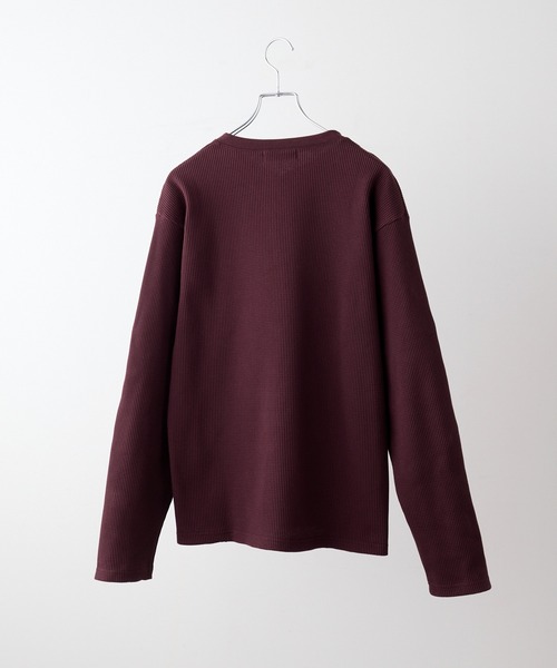 CLEL(クレイル)の「【CLEL】Functionary Thermal Henley Neck T-Shirt / ファンクショナリー サーマルヘンリーネックTシャツ(ロンT)(抗菌防臭/吸水速乾)(Tシャツ/カットソー・メンズ・ワイン/グレイッシュベージュ/杢グレー/ネイビー/ブラック/ダークブラウン/グレー系1/グレー系・S/M/L/XS)」の9枚目の写真