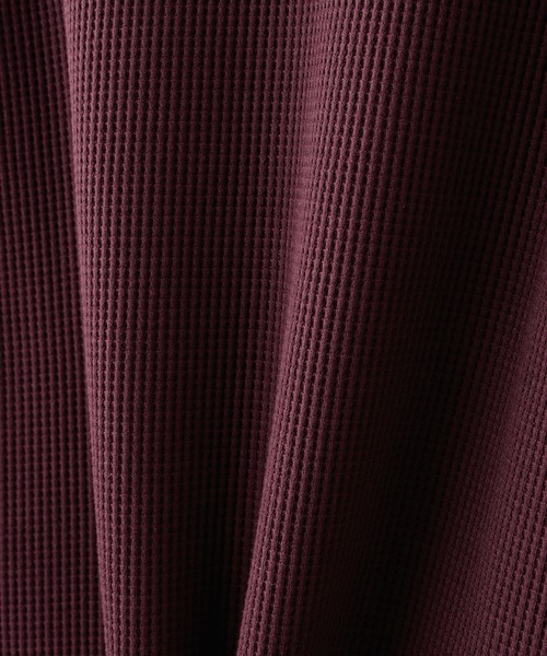 CLEL(クレイル)の「【CLEL】Functionary Thermal Henley Neck T-Shirt / ファンクショナリー サーマルヘンリーネックTシャツ(ロンT)(抗菌防臭/吸水速乾)(Tシャツ/カットソー・メンズ・ワイン/グレイッシュベージュ/杢グレー/ネイビー/ブラック/ダークブラウン/グレー系1/グレー系・S/M/L/XS)」の10枚目の写真