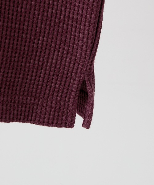 CLEL(クレイル)の「【CLEL】Functionary Thermal Henley Neck T-Shirt / ファンクショナリー サーマルヘンリーネックTシャツ(ロンT)(抗菌防臭/吸水速乾)(Tシャツ/カットソー・メンズ・ワイン/グレイッシュベージュ/杢グレー/ネイビー/ブラック/ダークブラウン/グレー系1/グレー系・S/M/L/XS)」の11枚目の写真