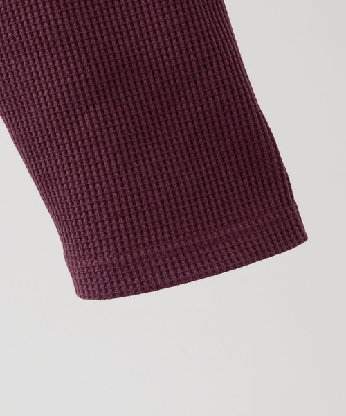 CLEL(クレイル)の「【CLEL】Functionary Thermal Henley Neck T-Shirt / ファンクショナリー サーマルヘンリーネックTシャツ(ロンT)(抗菌防臭/吸水速乾)(Tシャツ/カットソー・メンズ・ワイン/グレイッシュベージュ/杢グレー/ネイビー/ブラック/ダークブラウン/グレー系1/グレー系・S/M/L/XS)」の12枚目の写真