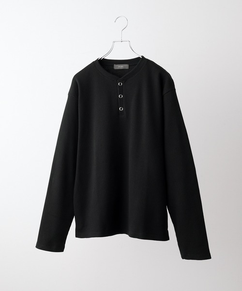 ブラック L CLEL ファンクショナリー サーマルヘンリーネックTシャツ 黒 CLEL】Functionary Thermal Henley Neck T-Shirt / ファンクショナリー