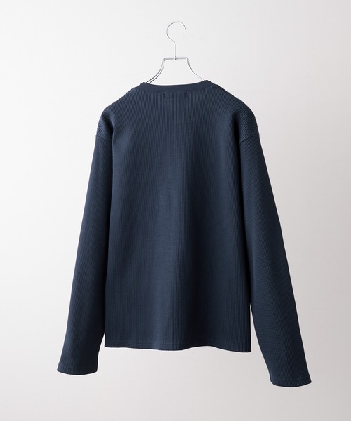 CLEL（クレイル）の「【CLEL】Functionary Thermal Henley Neck T-Shirt / ファンクショナリー サーマルヘンリーネックTシャツ(ロンT)（Tシャツ/カットソー・メンズ・ワイン/グレイッシュベージュ/杢グレー/ネイビー/ブラック・S/M/L/XS）」の9枚目の写真