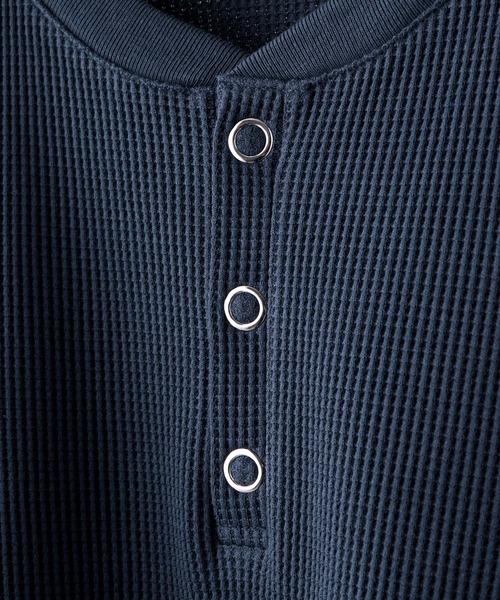 CLEL（クレイル）の「【CLEL】Functionary Thermal Henley Neck T-Shirt / ファンクショナリー サーマルヘンリーネックTシャツ(ロンT)（Tシャツ/カットソー・メンズ・ワイン/グレイッシュベージュ/杢グレー/ネイビー/ブラック・S/M/L/XS）」の15枚目の写真