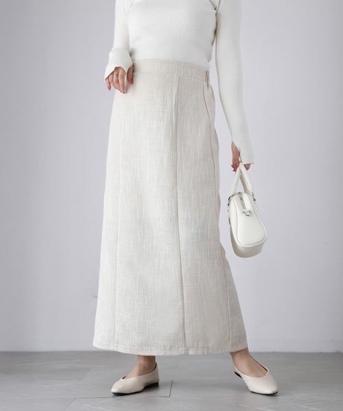 Riberry（リベリー）の「【セットアップ可】ツイードロングナロースカート（スカート・レディース・アイボリー/ブラック・FREE）」の2枚目の写真