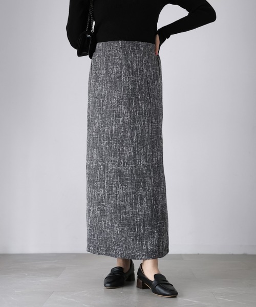 Riberry（リベリー）の「【セットアップ可】ツイードロングナロースカート（スカート・レディース・アイボリー/ブラック・FREE）」の7枚目の写真