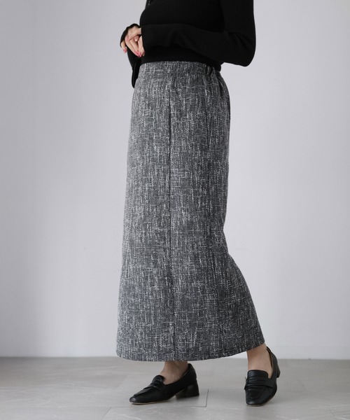 Riberry（リベリー）の「【セットアップ可】ツイードロングナロースカート（スカート・レディース・アイボリー/ブラック・FREE）」の18枚目の写真