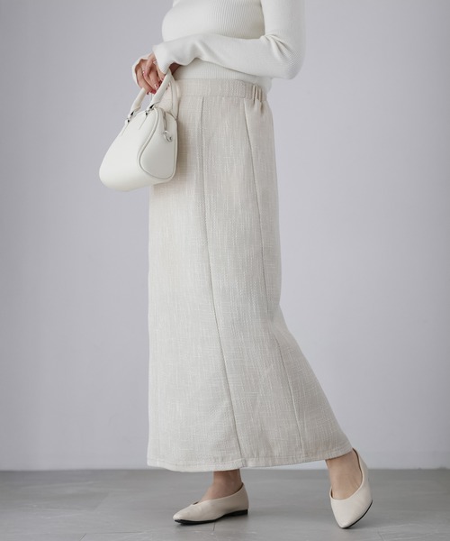 Riberry（リベリー）の「【セットアップ可】ツイードロングナロースカート（スカート・レディース・アイボリー/ブラック・FREE）」の11枚目の写真