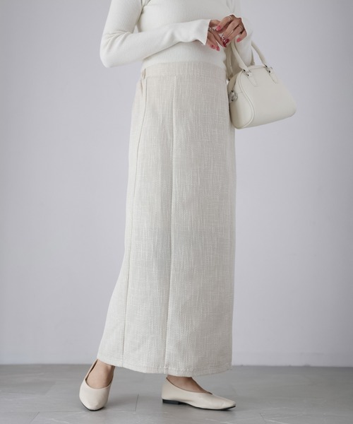 Riberry（リベリー）の「【セットアップ可】ツイードロングナロースカート（スカート・レディース・アイボリー/ブラック・FREE）」の12枚目の写真