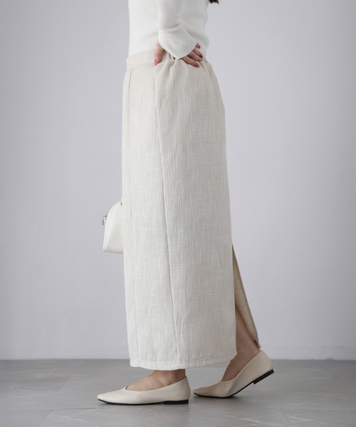 Riberry（リベリー）の「【セットアップ可】ツイードロングナロースカート（スカート・レディース・アイボリー/ブラック・FREE）」の13枚目の写真