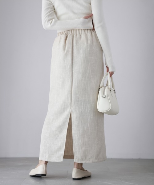 Riberry（リベリー）の「【セットアップ可】ツイードロングナロースカート（スカート・レディース・アイボリー/ブラック・FREE）」の14枚目の写真