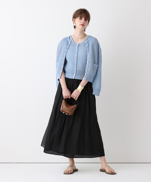 allureville(アルアバイル)の「透かし編みジレプルオーバー(ニット/セーター・レディース・ブルー/ブラック/オフホワイト・2)」の9枚目の写真