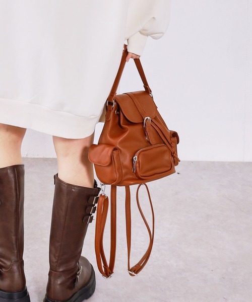 archives（アルシーヴ）の「２ＷＡＹミニリュック（バックパック/リュック・レディース・ブラック/キャメル・FREE）」の2枚目の写真