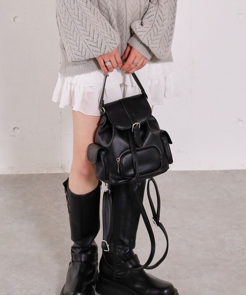 archives（アルシーヴ）の「２ＷＡＹミニリュック（バックパック/リュック・レディース・ブラック/キャメル・FREE）」の3枚目の写真