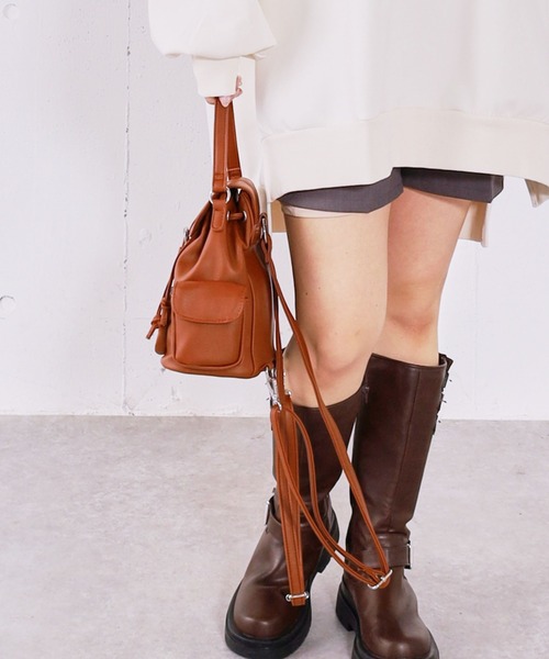 archives（アルシーヴ）の「２ＷＡＹミニリュック（バックパック/リュック・レディース・ブラック/キャメル・FREE）」の8枚目の写真