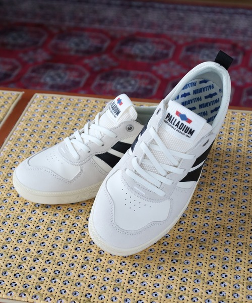 PALLADIUM(パラディウム)の「PALLACUP FLAME LTH パラカップ フレイム ローカット スニーカー(スニーカー・メンズ・ホワイト×ライトピンク/ホワイト×ブラック/オフホワイト・27cm/26.5cm/25.5cm/25cm/24.5cm/24cm/23.5cm/28cm/27.5cm/22.5cm/23cm)」の9枚目の写真