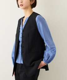 ROPE' | ダブルクロスストレッチフレアジレ/接触冷感・イージーケア・セットアップ対応(ベスト)
