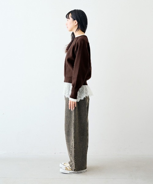 MEDE19F（メデジュウキュウ）の「ＭＥＤＥ１９Ｆ　スウェットライクニット（ニット/セーター・レディース・ネイビー/グレー/ブラウン・LL/L/M）」の5枚目の写真