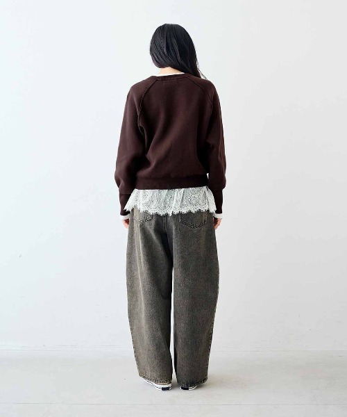 MEDE19F（メデジュウキュウ）の「ＭＥＤＥ１９Ｆ　スウェットライクニット（ニット/セーター・レディース・ネイビー/グレー/ブラウン・LL/L/M）」の6枚目の写真