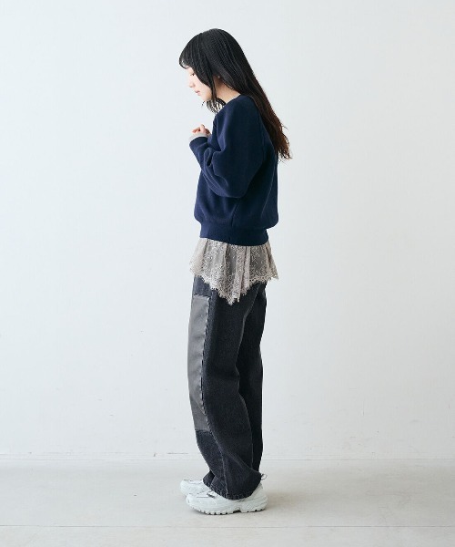 MEDE19F（メデジュウキュウ）の「ＭＥＤＥ１９Ｆ　スウェットライクニット（ニット/セーター・レディース・ネイビー/グレー/ブラウン・LL/L/M）」の11枚目の写真