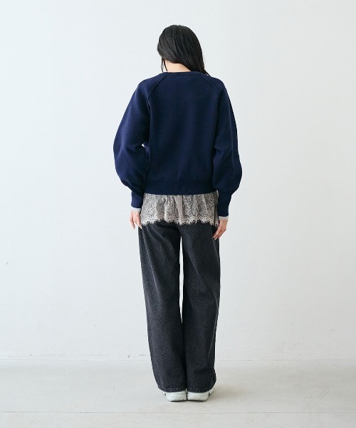 MEDE19F（メデジュウキュウ）の「ＭＥＤＥ１９Ｆ　スウェットライクニット（ニット/セーター・レディース・ネイビー/グレー/ブラウン・LL/L/M）」の12枚目の写真