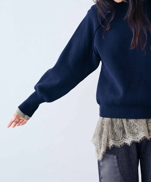 MEDE19F（メデジュウキュウ）の「ＭＥＤＥ１９Ｆ　スウェットライクニット（ニット/セーター・レディース・ネイビー/グレー/ブラウン・LL/L/M）」の18枚目の写真